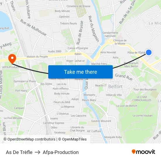 As De Trèfle to Afpa-Production map