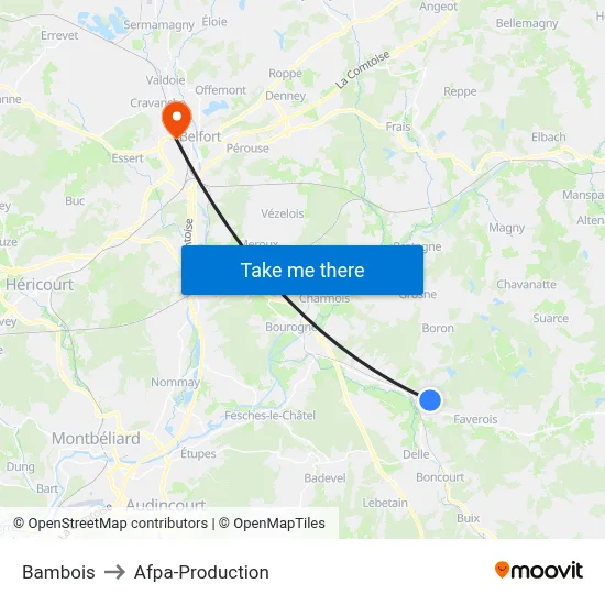 Bambois to Afpa-Production map