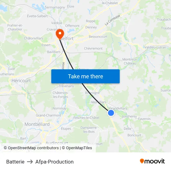Batterie to Afpa-Production map