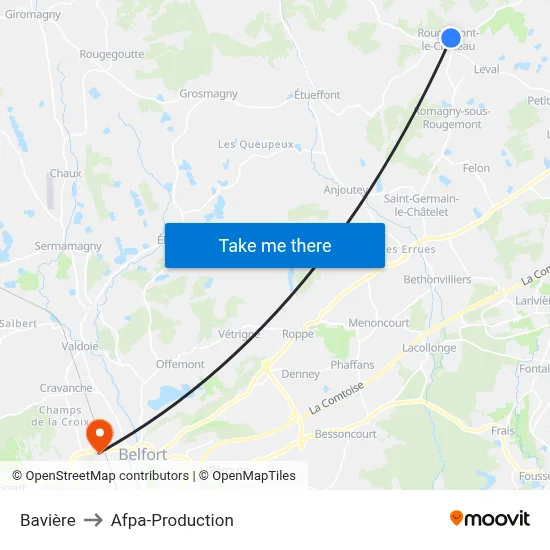 Bavière to Afpa-Production map