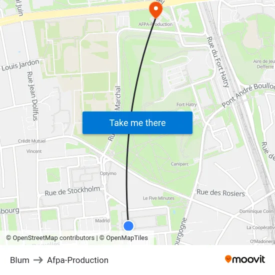 Blum to Afpa-Production map