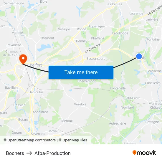 Bochets to Afpa-Production map