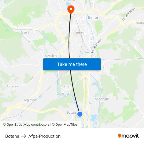 Botans to Afpa-Production map