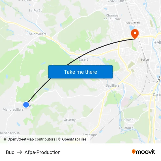 Buc to Afpa-Production map