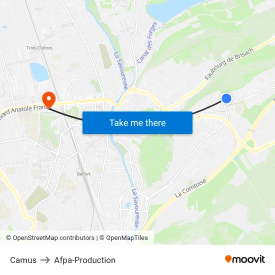 Camus to Afpa-Production map