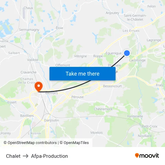 Chalet to Afpa-Production map