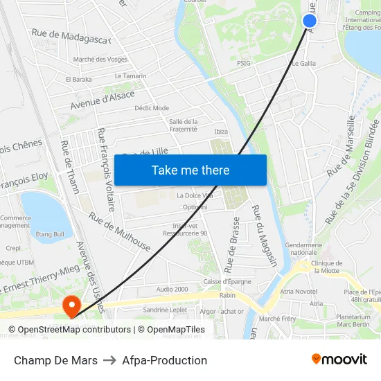 Champ De Mars to Afpa-Production map