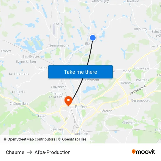 Chaume to Afpa-Production map