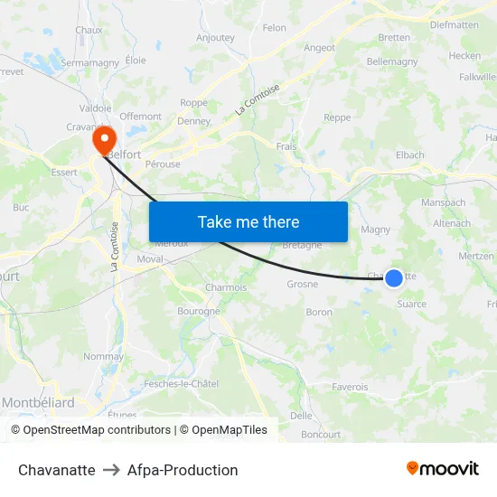 Chavanatte to Afpa-Production map