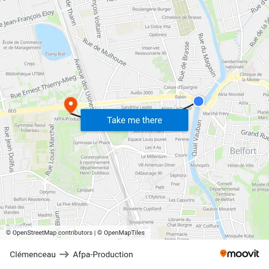 Clémenceau to Afpa-Production map