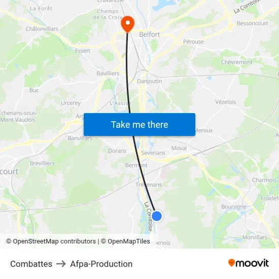 Combattes to Afpa-Production map