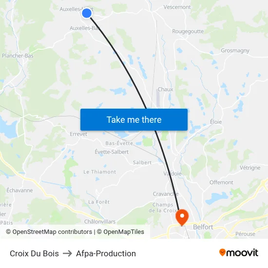 Croix Du Bois to Afpa-Production map