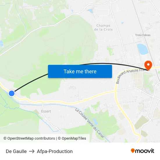 De Gaulle to Afpa-Production map