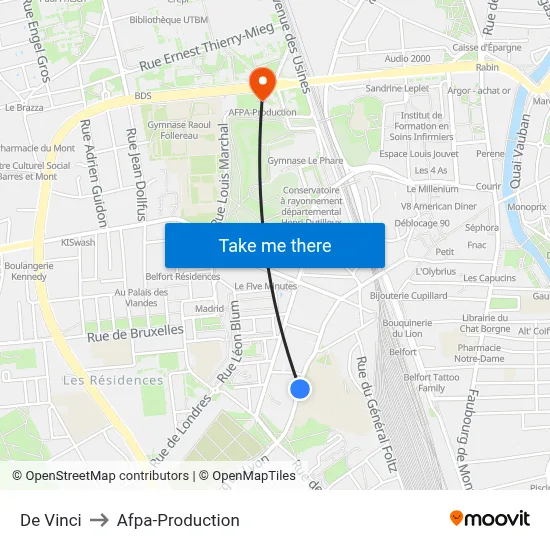 De Vinci to Afpa-Production map