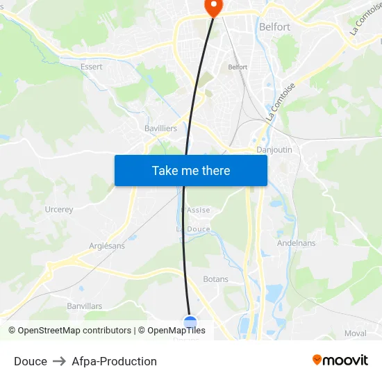 Douce to Afpa-Production map