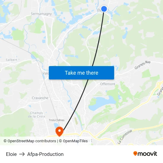 Eloie to Afpa-Production map