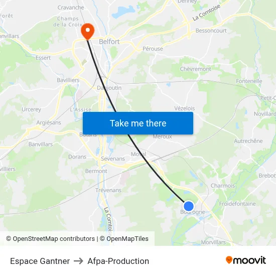 Espace Gantner to Afpa-Production map