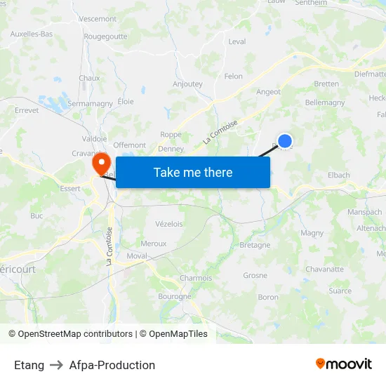 Etang to Afpa-Production map