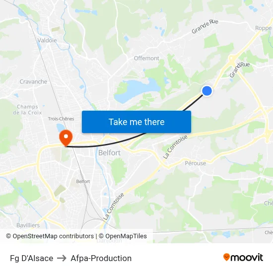 Fg D'Alsace to Afpa-Production map