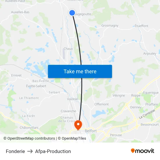 Fonderie to Afpa-Production map