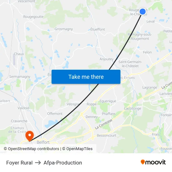 Foyer Rural to Afpa-Production map