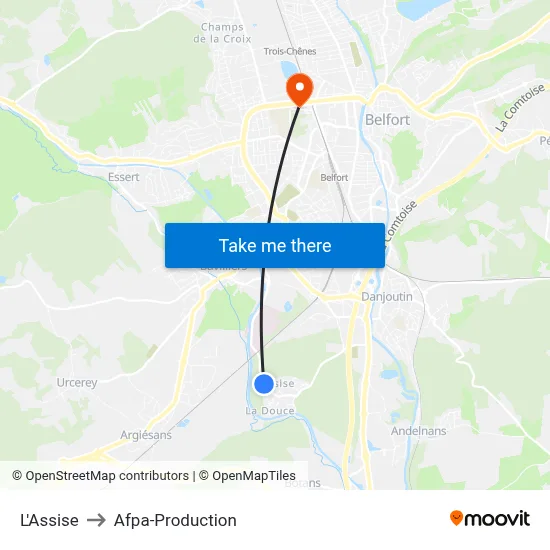 L'Assise to Afpa-Production map