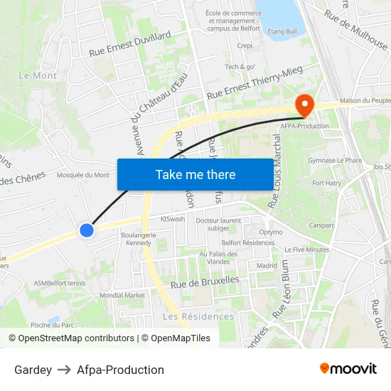 Gardey to Afpa-Production map