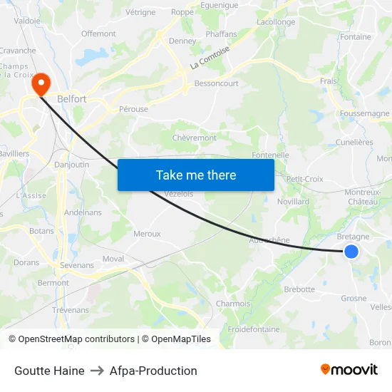 Goutte Haine to Afpa-Production map