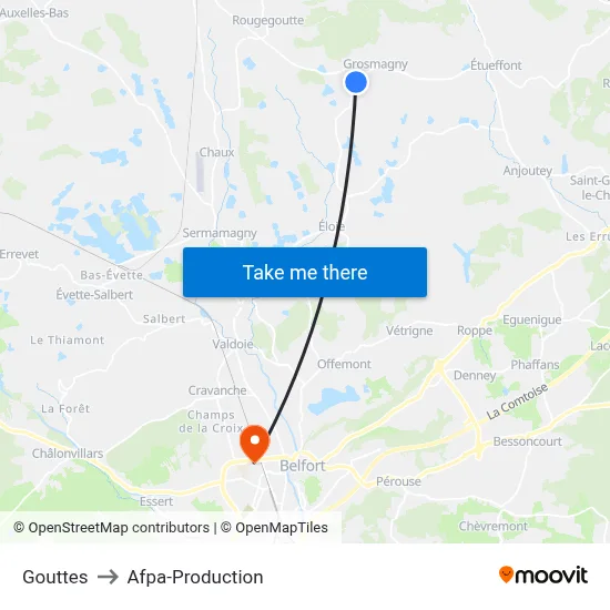 Gouttes to Afpa-Production map