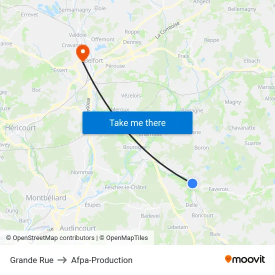 Grande Rue to Afpa-Production map