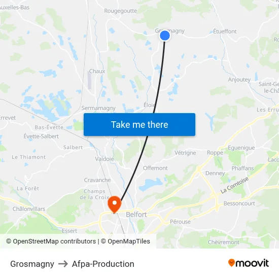 Grosmagny to Afpa-Production map
