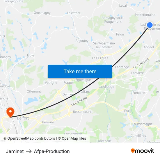 Jaminet to Afpa-Production map