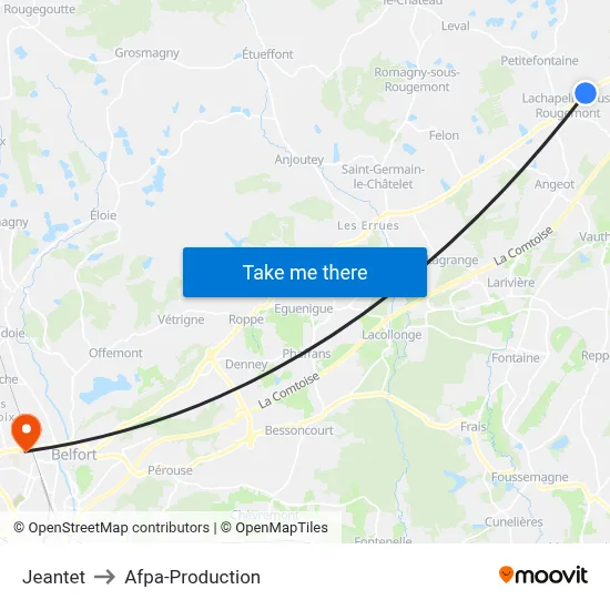 Jeantet to Afpa-Production map