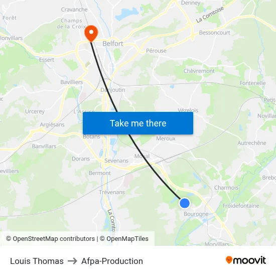 Louis Thomas to Afpa-Production map