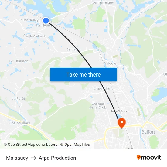 Malsaucy to Afpa-Production map