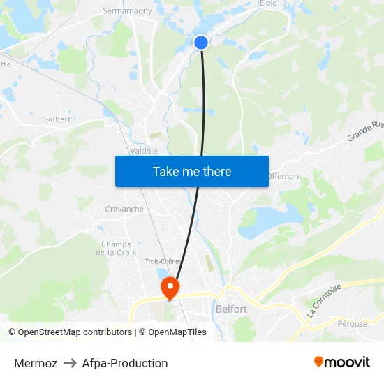Mermoz to Afpa-Production map