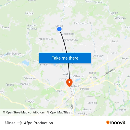 Mines to Afpa-Production map