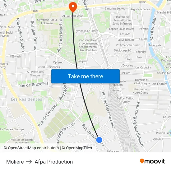 Molière to Afpa-Production map