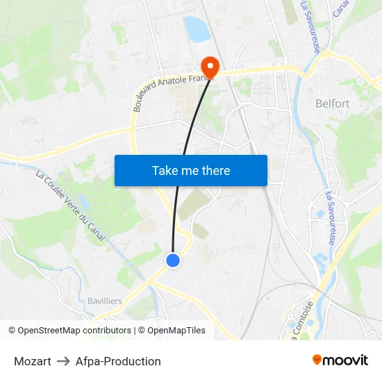 Mozart to Afpa-Production map