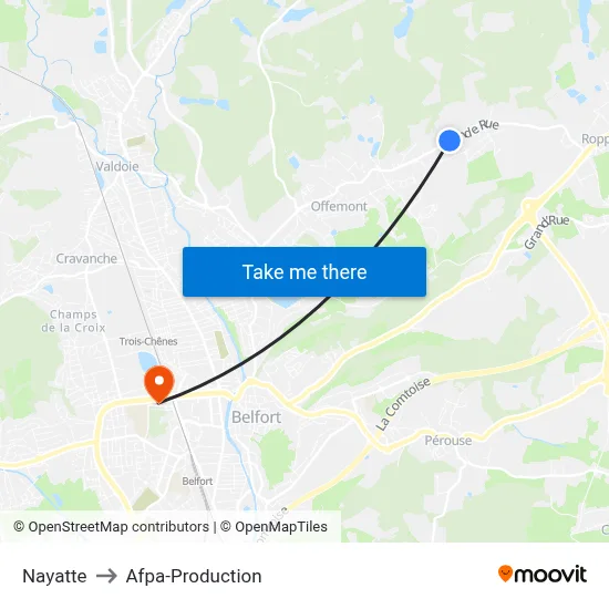 Nayatte to Afpa-Production map