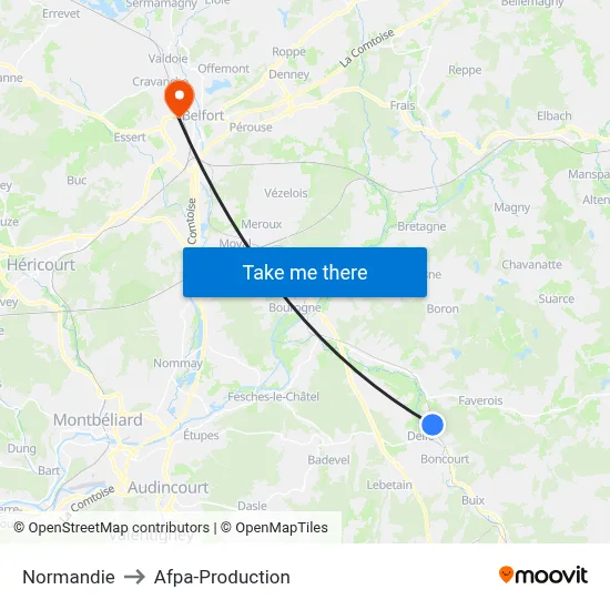 Normandie to Afpa-Production map