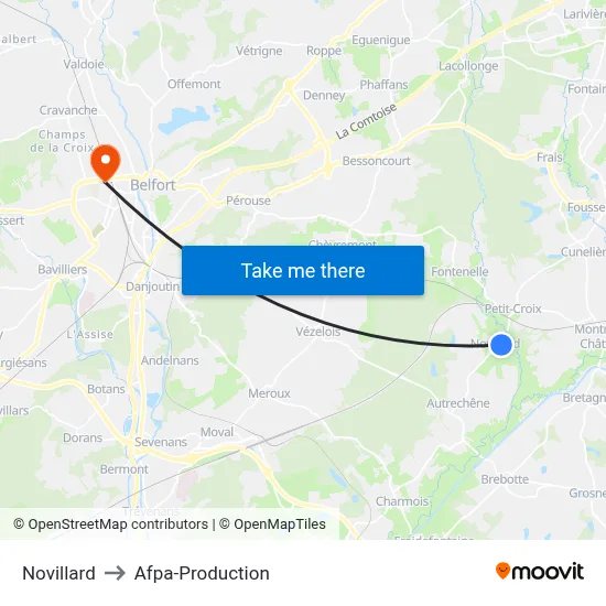 Novillard to Afpa-Production map
