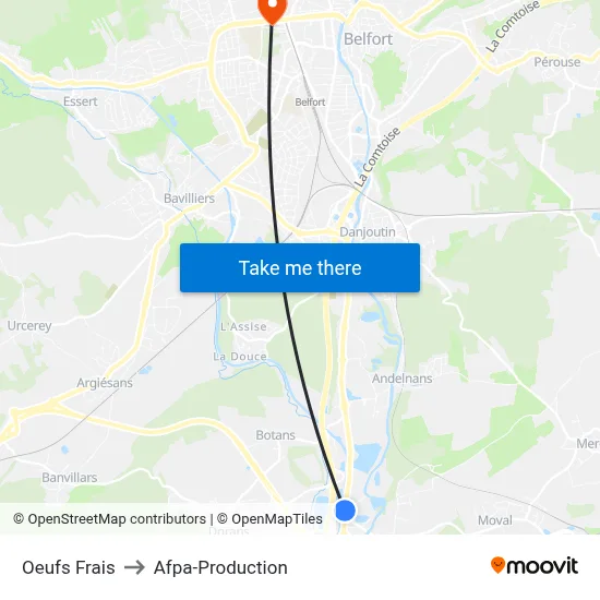 Oeufs Frais to Afpa-Production map
