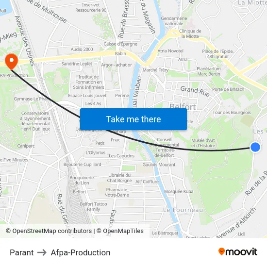 Parant to Afpa-Production map