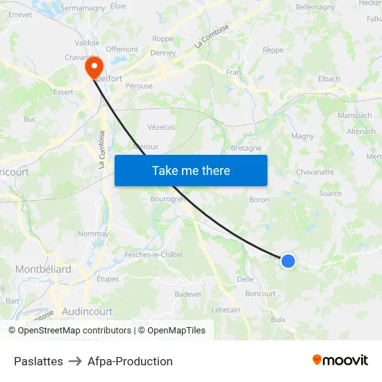 Paslattes to Afpa-Production map