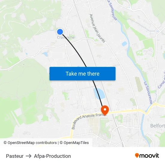 Pasteur to Afpa-Production map