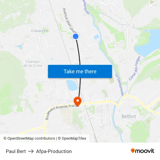 Paul Bert to Afpa-Production map