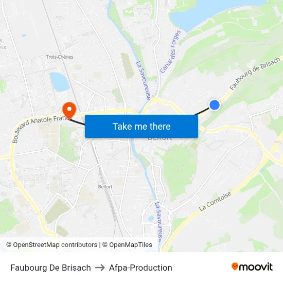 Faubourg De Brisach to Afpa-Production map