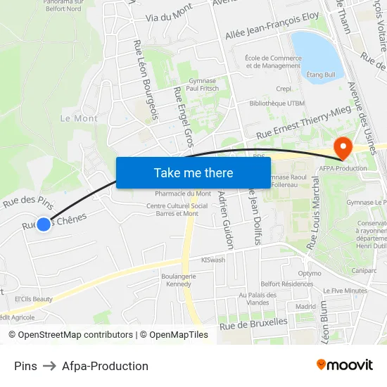 Pins to Afpa-Production map
