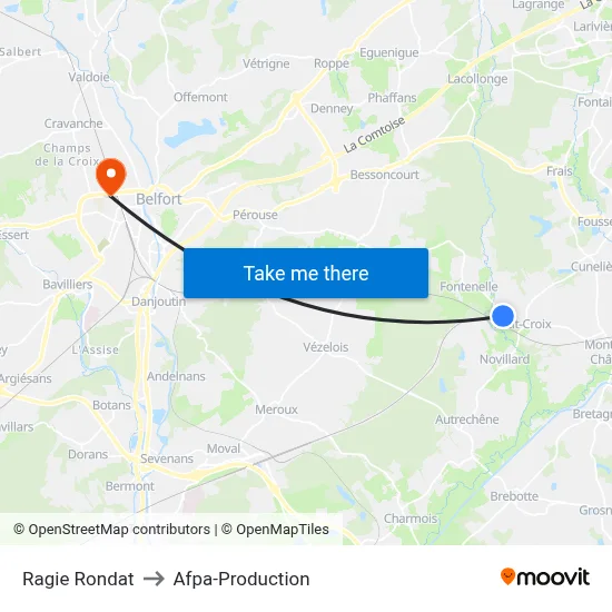 Ragie Rondat to Afpa-Production map